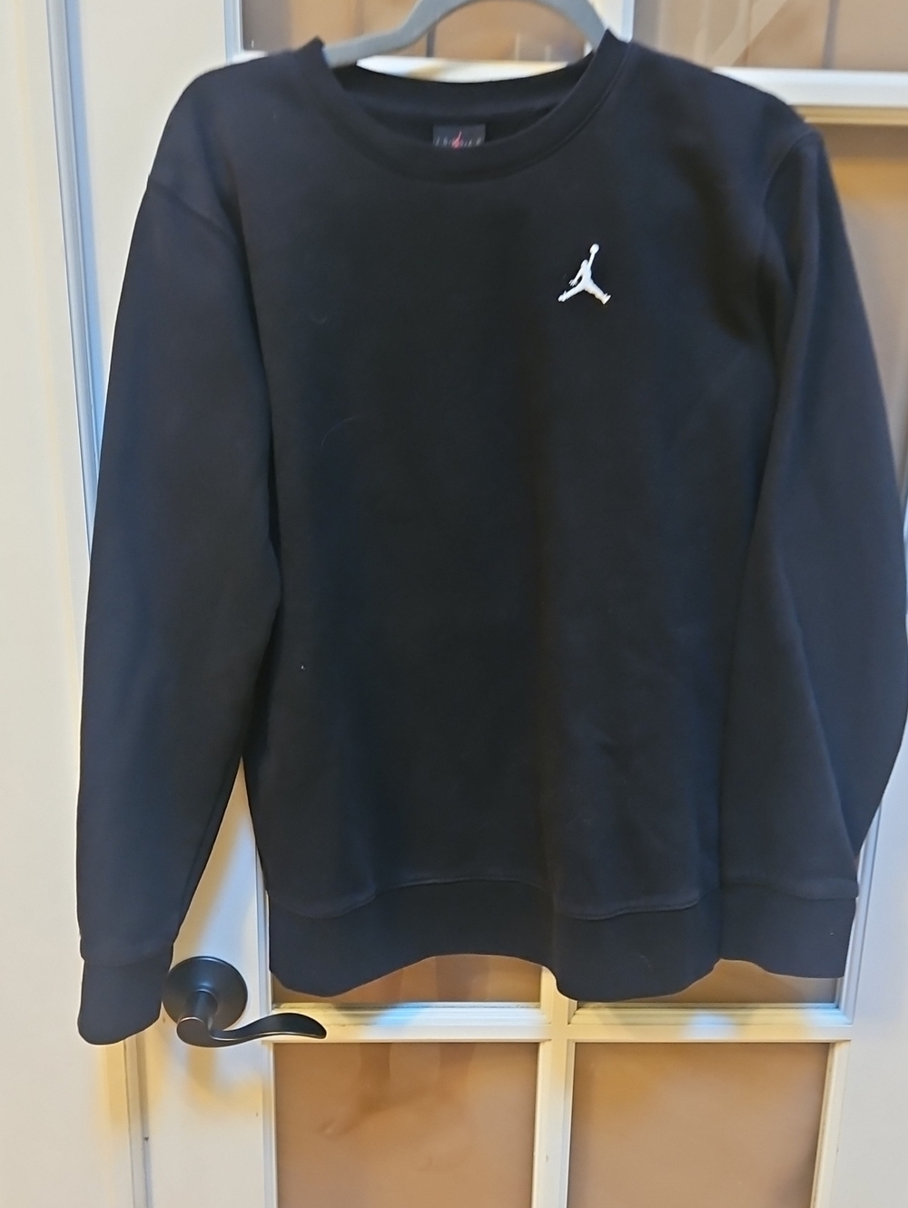 Jordan Black Crewneck with White Jumpman Logo
